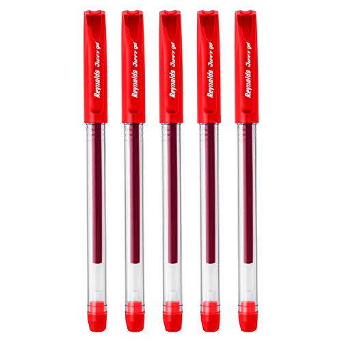 Reynolds Jiffy Bolígrafo Gel 0.5mm Rojo Pack 40