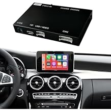 Wireless Carplay Retrofit Kit Decoder for Mercedes Benz NTG5.0 C GLC CLA GLA Class W205 2015-2018 Year, Support Android Auto, Mirror Link, Reverse Camera, Original Car Function