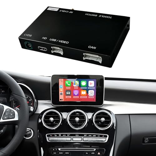 NINETOM Wireless Carplay Retrofit Kit Decoder for Mercedes Benz NTG5.0 C GLC CLA GLA Class W205 2015-2018 Year, Support Android Auto, Mirror Link, Reverse Camera, Original Car Function