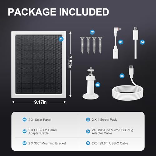 Panneau solaire Ring 8W câble USB-C 3m compatible Spotlight Pro - 8