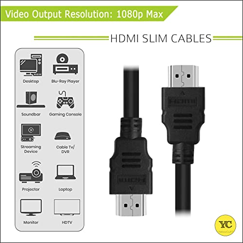 Image of YellowCult HDMI Cable 1.4V-1080p Video [1.5 Metres /5 feet] with Built-in Audio and Video-Support for PS4, XBOX 360, DVD Players, Computer, and all other HDMI-compatible devices [Pack of 1]
