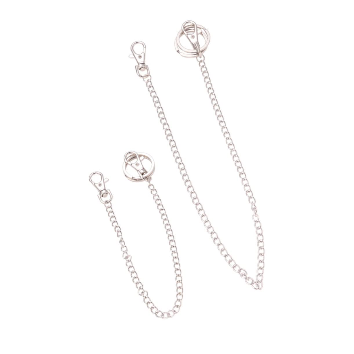 Holibanna 2pcs Punk Style Metal Jeans Chain Belt for Men and Women and Lengths Versatile Accessory for Hanging Keys and Items Fashion Statement