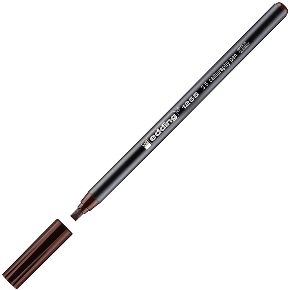 Penna Calligrafia Edding 1255 - Punta 5.0mm Nero, Inchiostro Permanente Per Legno, Carta E Terracotta - Foto 9