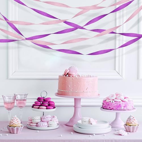 Image of Crepe Paper Streamers 6 Colors 492ft - Party Streamers & Paper Streamers for Birthday Decorations, Bachelorette Party, Baby Shower, Wedding & Bridal Shower Decor, Streamers Party Supplies (Style A)