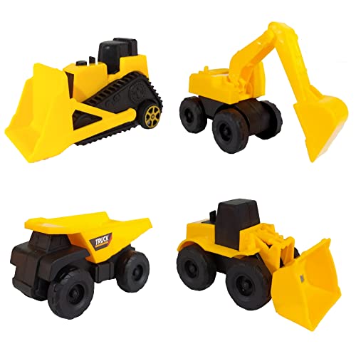 Kit 16 Carrinhos Construção Infantil com Escavadeira Caçamba Caminhões de Fricção
