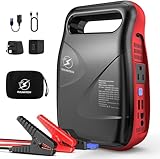 FLYLINKTECH Portable Car Jump Starter with 100W AC Outlet - 24000mAh 12V 2500A Battery Booster Pack, Durable Jumper Cables, 4 Models Light and Magnetic Adsorption (All Gas or 8.0L Diesel)