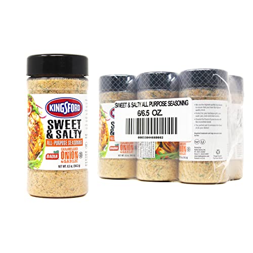 Kingsford Sweet & Salty All-Purpose Seasoning 6.5 oz (Pack of 6) – Balanced Blend of Sweetness and Savory Salt