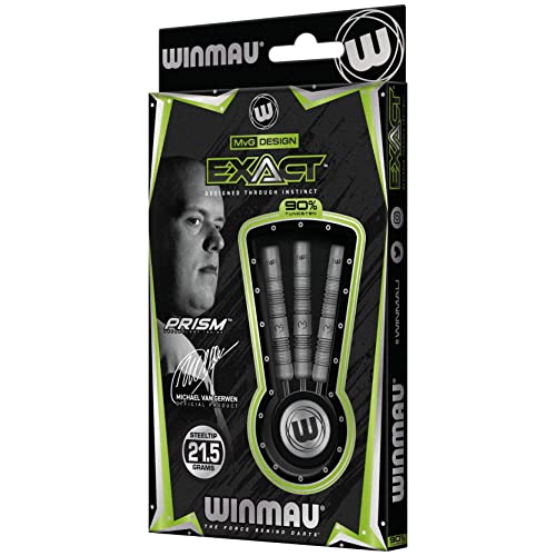 Dardos con punta de acero Winmau MvG Exact y vástagos de juego 6
