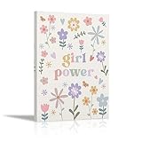 KEUSPI Girl Nursery Pastel Colorful Wildflower Girl Power Wall Decor Canvas Wall Art Painting Paints Picture for Home Girls Kids Room Playroom Nursery,11x14 Inch,Gifts for Kids Girls