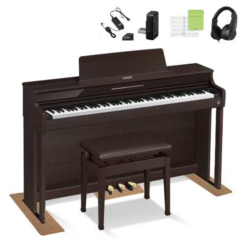 【Amabile公式】 アマービレ 純正アクセサリーセット カシオ 電子ピアノ AP-550 88鍵盤 木製鍵盤 CELVIANO スピーカー内蔵 高低自在椅子&ヘッドホン&ピアノマット&ピアノクリーナー付き CASIO AP550 (通常保証, BN ロ