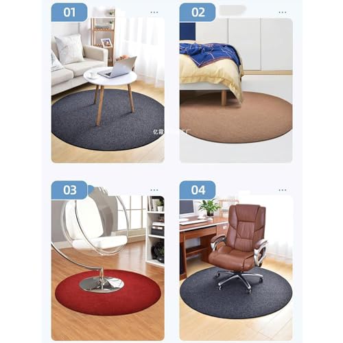 Mat de chaise ronde rouge à vin tapis protecteur de plancher antidérapant pour fauteuil roulant
