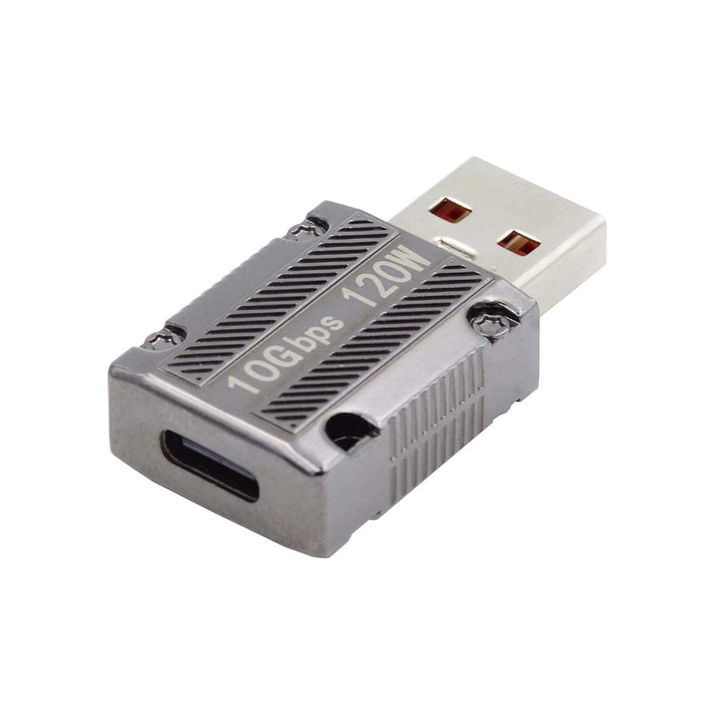 cablecc Female USB-C USB 3.1 Type C to 120W 10Gbps USB 3.0 A Male Data Power Adapter Alloy Shell for Laptop Tablet Mobile Phone