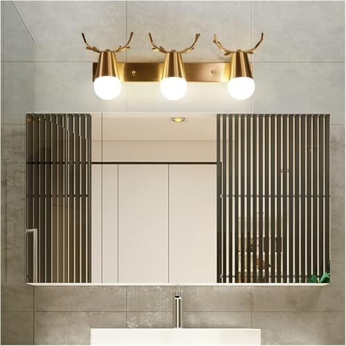 Aplique de Pared para baño, lámpara de tocador, Aplique LED Moderno para Espejo, lámpara Dorada, lámpara de Cobre para tocador (un Color, 25 cm de Largo).