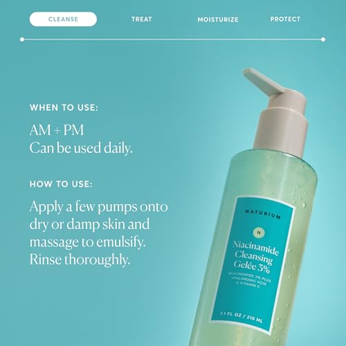 Image of Naturium Niacinamide Cleansing Gelee 3%, 7.1 fl oz | Gentle & Smoothing Face Wash, Unclogs Pores, Makeup Remover, with Hyaluronic Acid & Vitamin C, for Soft Skin & Even Texture
