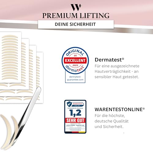 WOW STRIPES Schlupflider kaschieren Augenlid LIFTING Stripes unsichtbar (200 Stk) | ohne OP, hautfreundlich, natürlich | Eyelid Tape Tapes Strip sofort Lifting Set Augen-Lidstraffung Augenpads | M