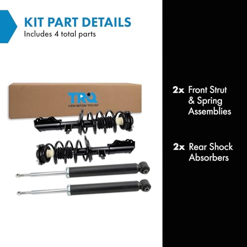 Image of TRQ Front and Rear Complete Strut Assembly & Shock Absorber Kit Complete Strut & Coil Spring Assembly Compatible with 2017-2019 Cadillac XT5 2017-2018 GMC Acadia