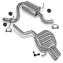 BESTPRICE Auspuff Schalldämpfer Set 1x Mittelschalldämpfer, 1x Endschalldämpfer, mit Montagematerial Kompatibel mit SKODA OCTAVIA 2 (1Z3) (1Z5), VW GOLF 5 Variant (1K5), JETTA III (1K2)