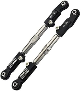 Aluminum 7075-T6+Stainless Steel Adjustable Front Steering Tie Rod For Traxxas 1/8 4WD Sledge Monster Truck 95076-4 - Black