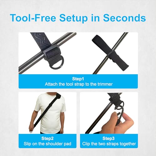 NRJSSCC Trimmer Strap for Weed Eater Strap, Heavy Duty Shoulder Strap for Leaf Blower, Universal Padded Harness Compatible with Greenworks, EGO, Leaf Blowers, String Trimmers, Shrub Trimmers, Black - Thumbnail 6