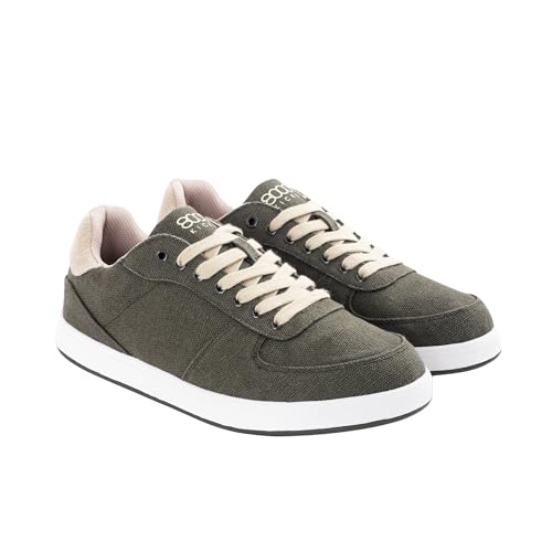 8000Kicks Seeker | Zapatillas de cáñamo sostenibles con suela de goma reciclada, ligeras y cómodas, zapatillas deportivas para hombre y mujer, verde oscuro, 37/38 EU