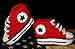 Patucos bebé. Crochet. Unisex. Estilo Converse. Color rojo. 100% algodón o lana, a elegir. Tallas de 0 hasta 9 meses. Hechos a mano en España. Regalo para bebé.