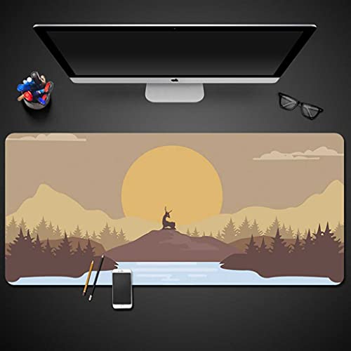 Tapis de souris XXL One Piece 1000x500mm grand format avec motif cerf en pleine lune dorée
