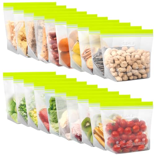 SPLF 20 Pack Reusable Sandwich Bags (Quart Size)