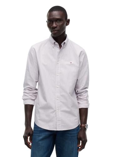 Image of Tommy Hilfiger Men's Long Sleeve Oxford Shirts in Regular Fit, Men's Button Down Shirts, Also Available in Big and Tall