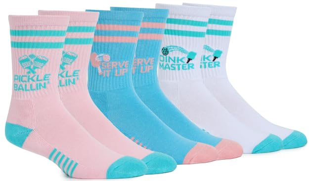 Performance Pickleball Crew Socks, Great Gift For Pickleball Lovers, Mens and Womens, One Size 8-13-image-17