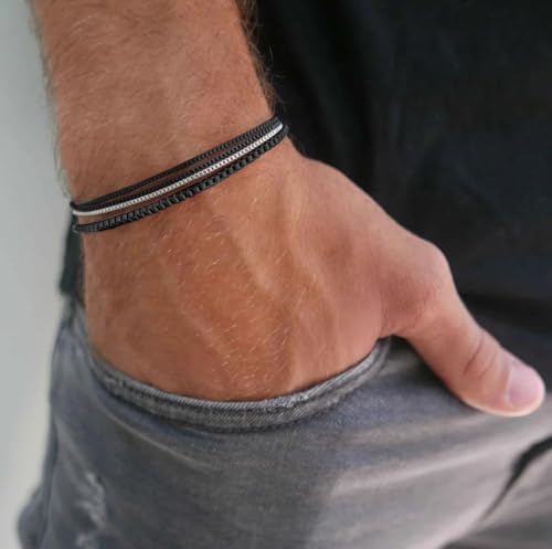 Image of Salty Alpha Anti Tarnish Bracelet for Men | Hand Bands for Boys | Wrist Bracelets for Man | Fashion Jewellery Accessories | Stylish Minimal Jewelry | Gift for Marriage, Birthday, Anniversary