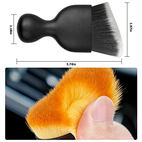 image for Blilo 2PCS Car Interior Detailing Brush with Dust Cover, Auto Soft Hai