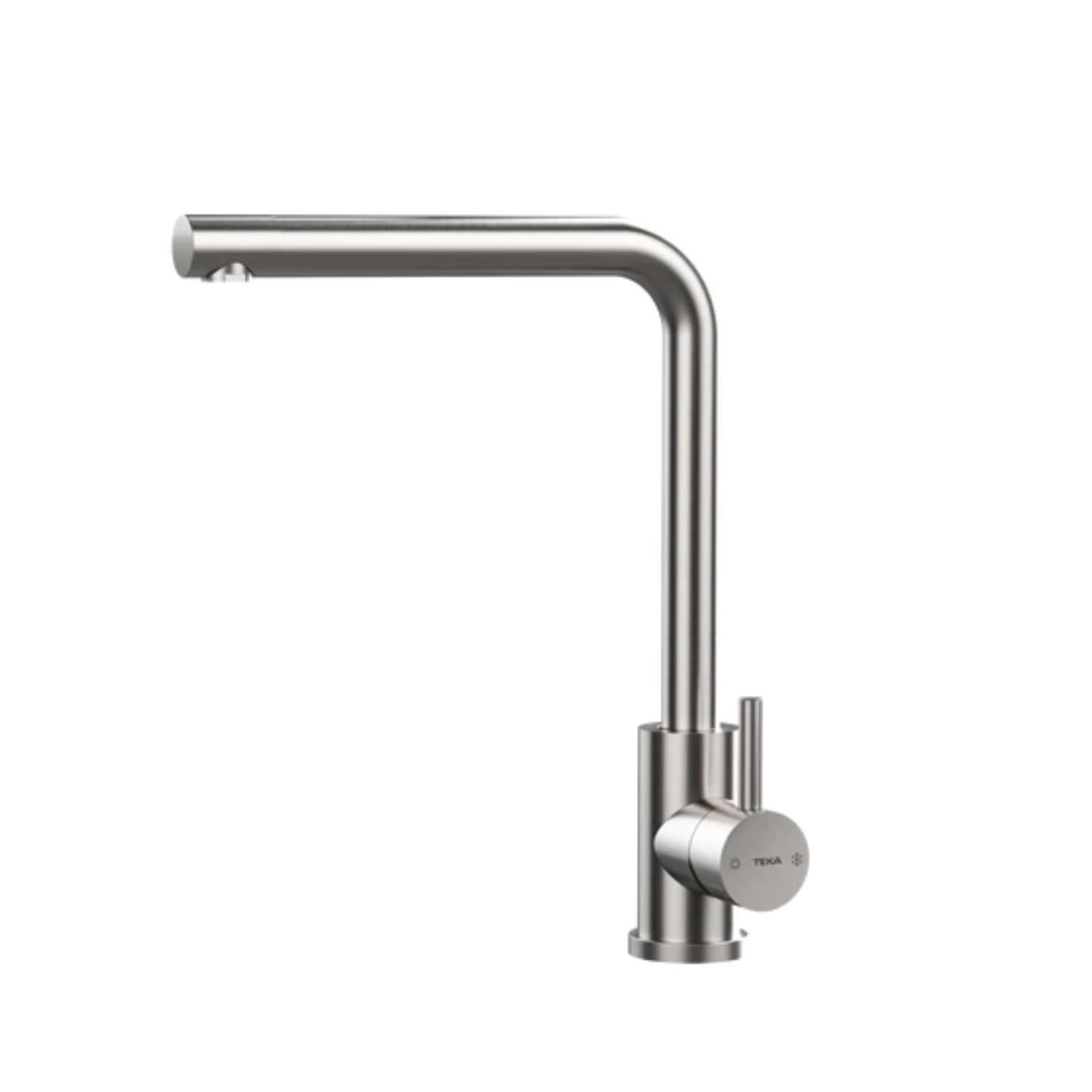 TEKA Grifo Cocina Monomando, Caño Alto Giratorio 360º, Acero Inoxidable