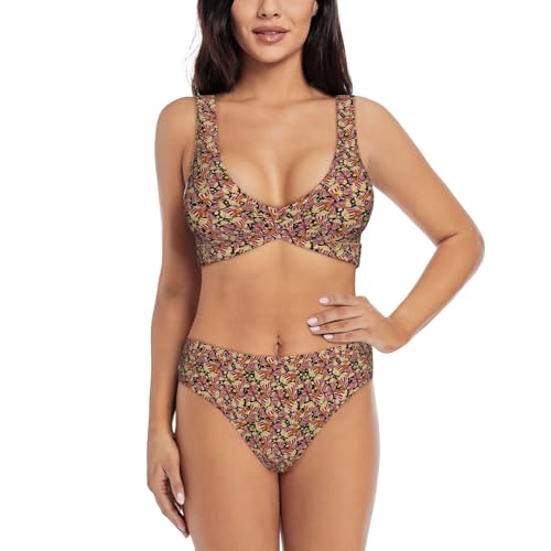 Maillot de bain femme imprimé popcorn idéal pour plage et piscine