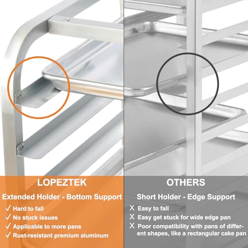 10-Tier Quarter & Half Sheet Pan Rack - Bread Baking Speed Rack for Cooling, Bakery Stand with wheels for Bun Pan Tray, Home Kitchen Tiered Rolling Cart for Oven(for 1/2 & 1/4 Sheet)