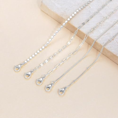 Image of DEARMAY 14K Gold Plated Ankle Bracelets for Women Waterproof - Dainty 6Pcs Anklets Layered Cuban Link Chain Herringbone Cute Anklets Set Pack Summer Beach Jewelry Gift for Women Teen