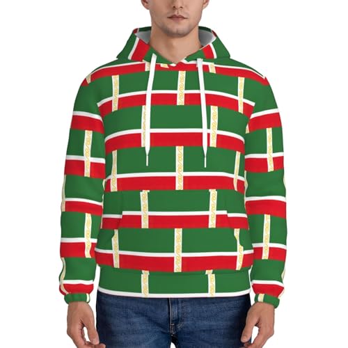 Sweat à capuche République tchétchène imprimé drapeau pull homme EdWal en polyester léger - 2
