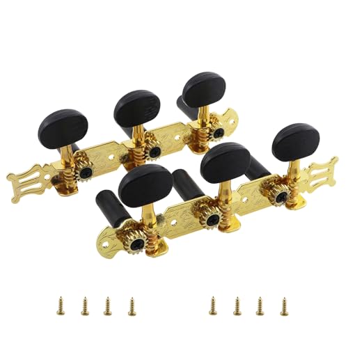 Chevilles d'accordage guitare mecaniques ukulele dorees plaque 120 x 42 mm