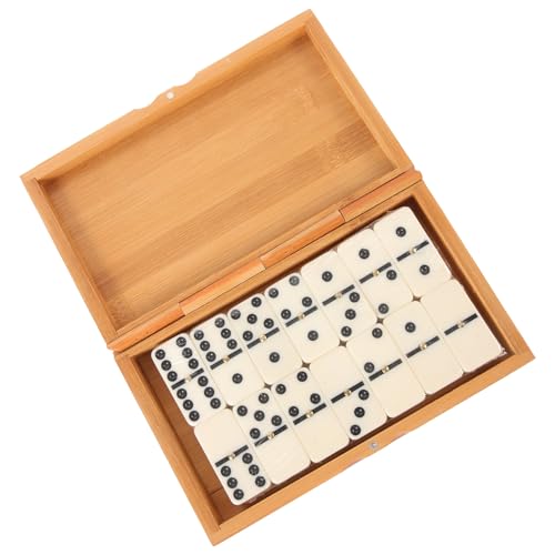 Jeu de dominos en bois antique VICASKY aux finitions soignées pour passionnés de vintage