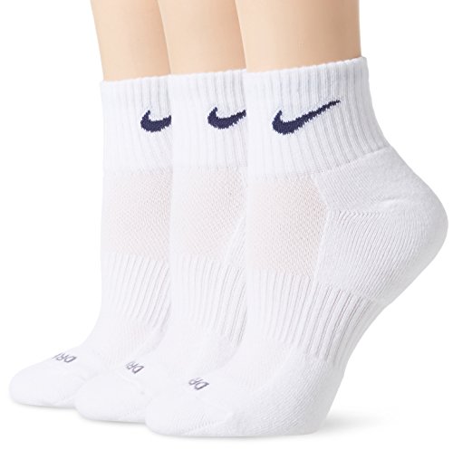 Nike Dri-Fit Quarter Socks (Large), White