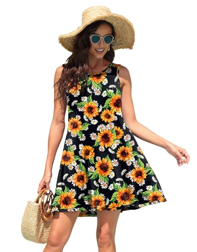 Image of WEACZZY Women Summer Casual Swing T Shirt Dresses Beach Cover up Loose Dress