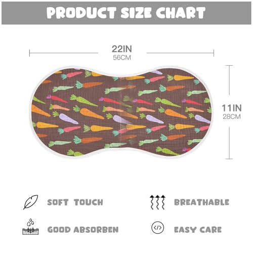 Muslin Baby Burp Cloths, Colorful Carrots Brown Cotton Soft Burp Cloths for Newborns​​, Extra Absorbent Burp Cloths 1-Pack​​, 22 x 11 Inch4