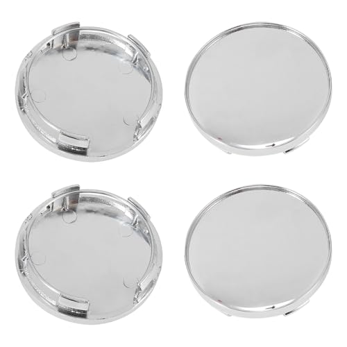 PVOTAWP 4PCS Wheel Center Caps by Size 2.36 x 2.2 x 0.57In Car Wheel Center Hub Cover for Chevy and Most Cars Hubcap, Vehicle Rim Hub Modification Decoration Protector Snap-in Caps Accessories(Silver)