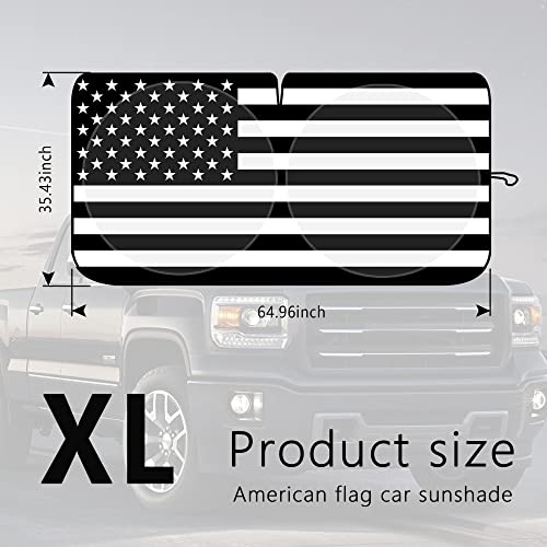 Foldable Windshield Sun Shade,240T Thickened Material,American Flag Full Windshield Cover With V-Opening For Uv Blocks&Keeps Vehicle Cool Fit Most Car Truck Suv (Xl（35.54 * 64.96Inch）) #TOP1