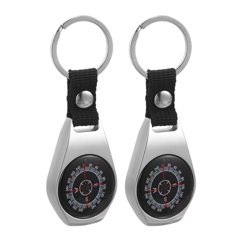 Brújulas de bolsillo zinc 2pcs con mosquetón para camping miniatura 1