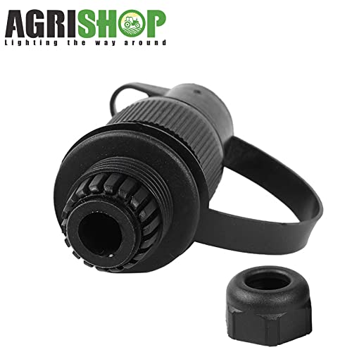 AGRISHOP 2Stück Anhänger Stecker 3polig 12v,3Poliger Stecker Traktor 12v mit Flachsteckanschluss, Wasserfester Stecker 3 polig für LKW RV PKW KFZ,Stecker 3 polig flach,Landmaschinen Stecker 3 pol