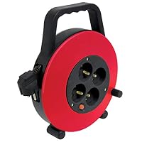 DEBFLEX 601253 Rallonge Électrique 25m Enrouleur Bricolage 4 Prises 16A Avec Disjoncteur Thermique - Noir