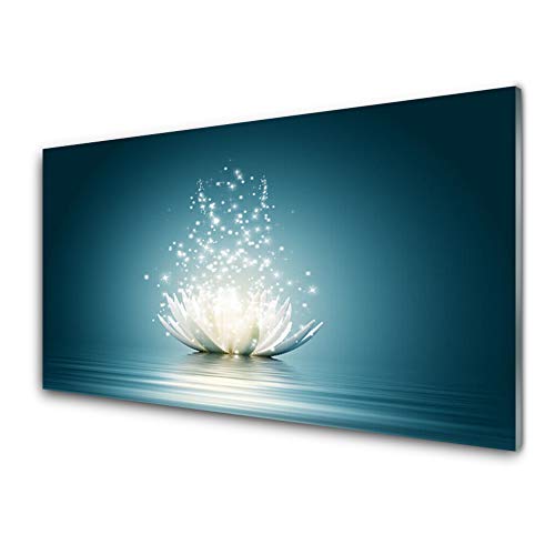 Art mural verre trempé 100x50 cm photo décorative de lotus