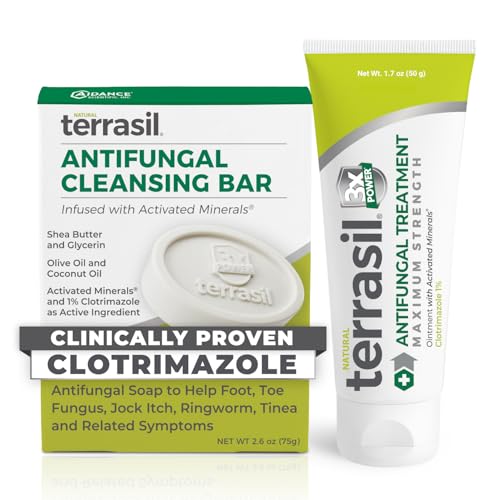 terrasil Antifungal Cream + Antifungal Soap 2-Product Kit Clinically-Proven Clotrimazole Effective Treatment &...