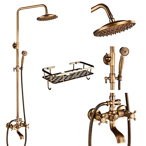 Mélangeur douche laiton antique pour une ambiance bain rétro et relaxante