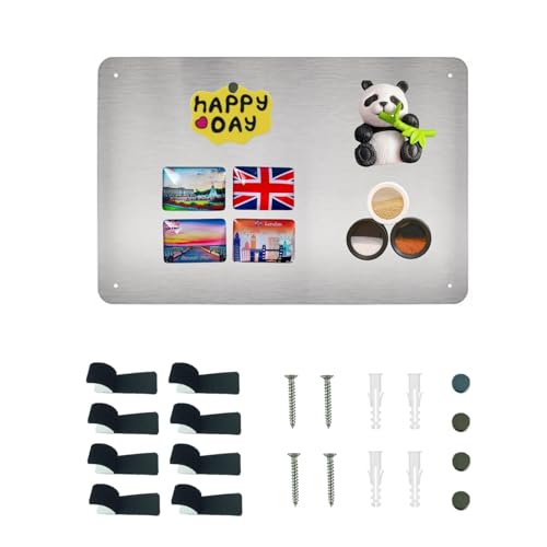 MEETOZ A3 Stainless Steel Magnetic Board, Metal Magnets Bulletin Board, Magnet Wall Board, Self Adhesive Magnetic Board, to Display Journey Memories Notes Poetry Photos Fridge Magnets (1 pcs)